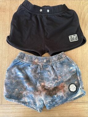 Kids Two-Pack Shorts — Black & Galaxy Print